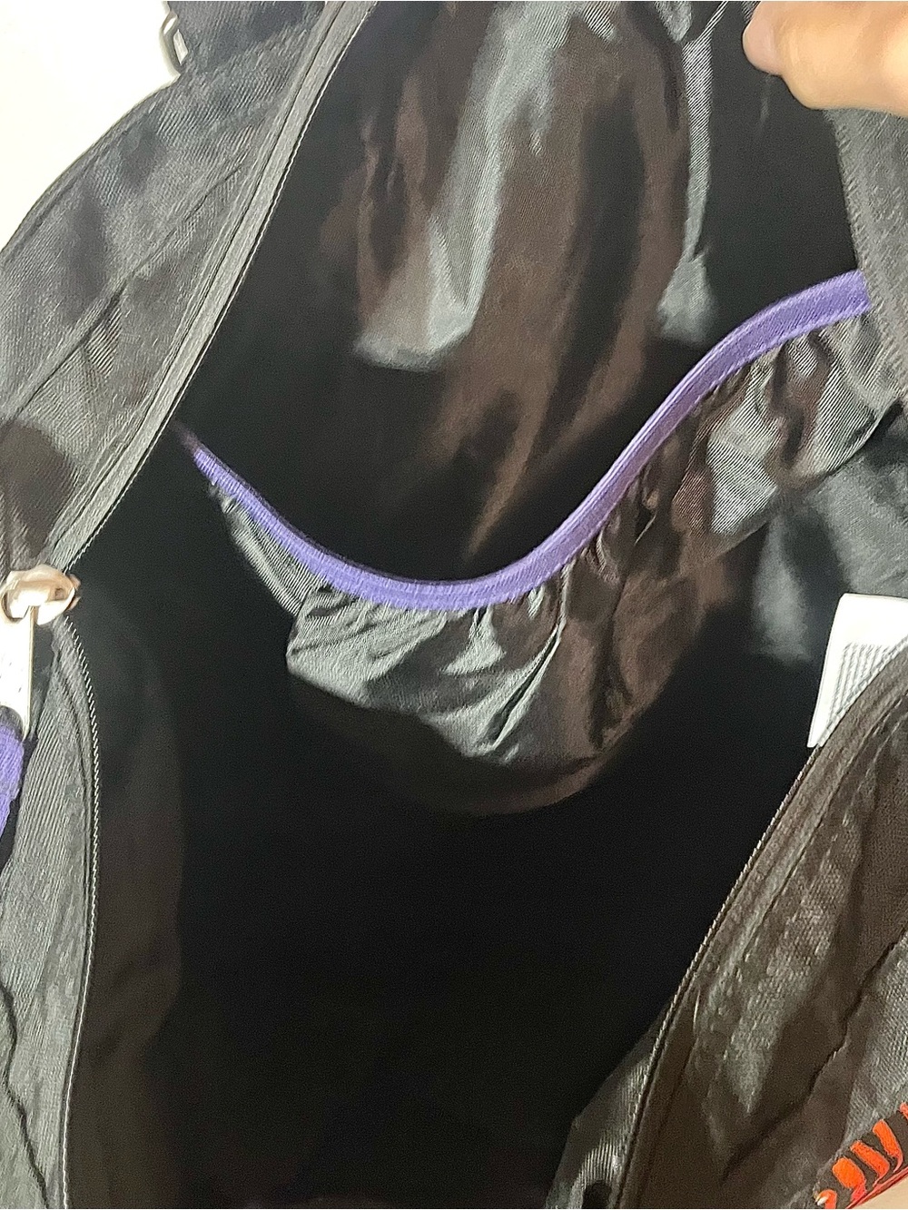 Jansport Rainbow Animal Print Tote in Purple Pink Orange Blue - Picture 7 of 8